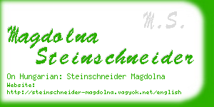 magdolna steinschneider business card